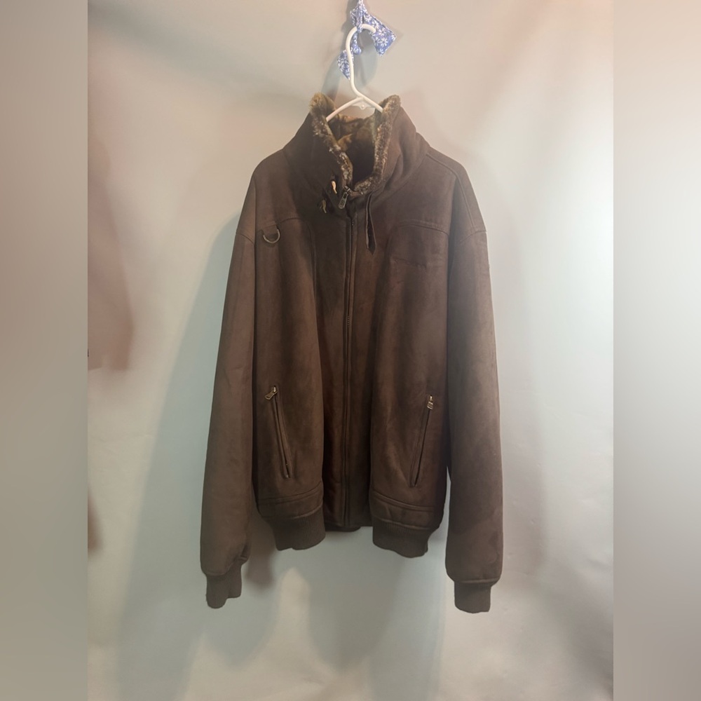 Sean John Giii Apparel Fur Lined Coat Heavy Brown Jacket Size 3xl
